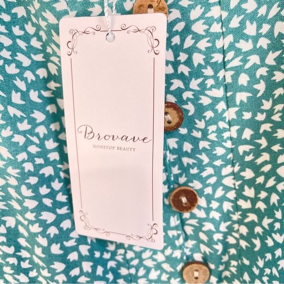 BROVAVE Womens Casual Boho Sundress Size Small Spaghetti Strap V Neck Midi Dress - Picture 7 of 10